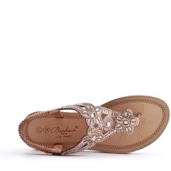 Sandale plat en simili cuir pour femme