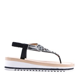 Sandale plat en simili cuir pour femme
