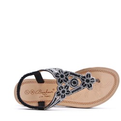 Sandale plat en simili cuir pour femme