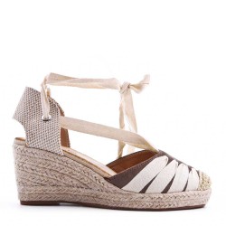 Sandale compensée à semelle espadrille