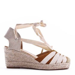 Wedge sandal with espadrille sole