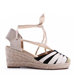 Sandale compensée à semelle espadrille