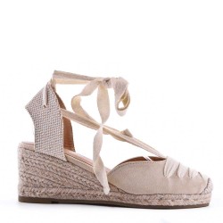 Sandale compensée à semelle espadrille