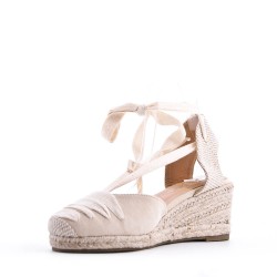 Sandale compensée à semelle espadrille
