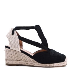 Sandale compensée à semelle espadrille