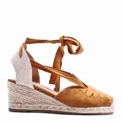 Sandale compensée à semelle espadrille