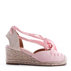 Sandale compensée à semelle espadrille