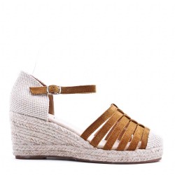 Sandale compensée à semelle espadrille