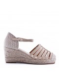 Wedge sandal with espadrille sole