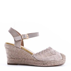 Wedge sandal with espadrille sole