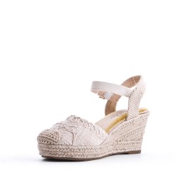 Wedge sandal with espadrille sole