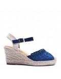 Wedge sandal with espadrille sole