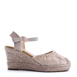 Sandale compensée à semelle espadrille