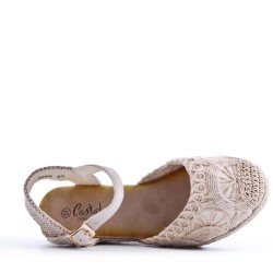 Sandale compensée à semelle espadrille