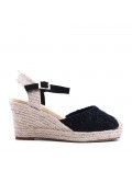 Wedge sandal with espadrille sole