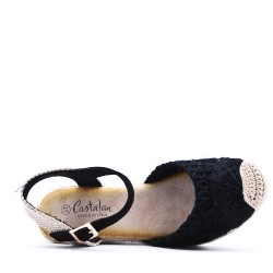 Wedge sandal with espadrille sole