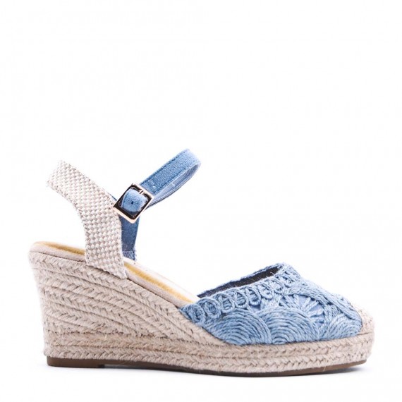 Wedge sandal with espadrille sole