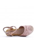 Wedge sandal with espadrille sole