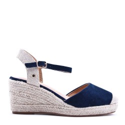 Sandale compensée à semelle espadrille
