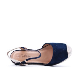 Sandale compensée à semelle espadrille