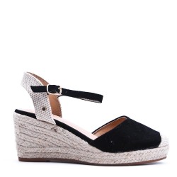 Sandale compensée à semelle espadrille