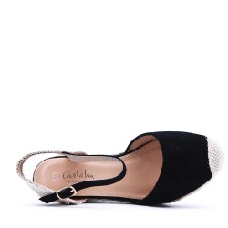 Sandale compensée à semelle espadrille