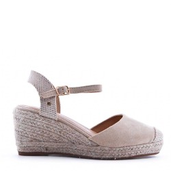 Sandale compensée à semelle espadrille