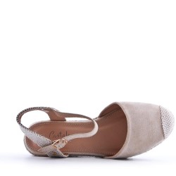 Sandale compensée à semelle espadrille