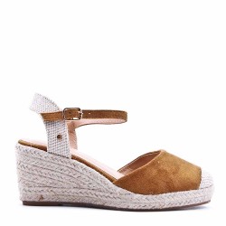 Sandale compensée à semelle espadrille