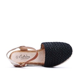 Wedge sandal with espadrille sole