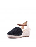 Wedge sandal with espadrille sole