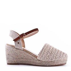 Sandale compensée à semelle espadrille