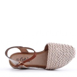 Sandale compensée à semelle espadrille