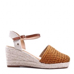 Sandale compensée à semelle espadrille