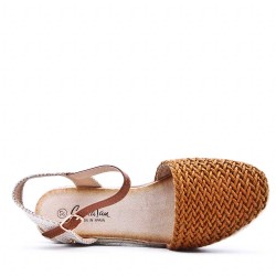 Sandale compensée à semelle espadrille