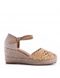 Wedge sandal with espadrille sole