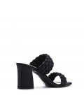 Faux leather heeled sandal