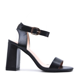 Faux leather heeled sandal