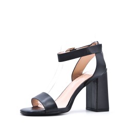 Faux leather heeled sandal