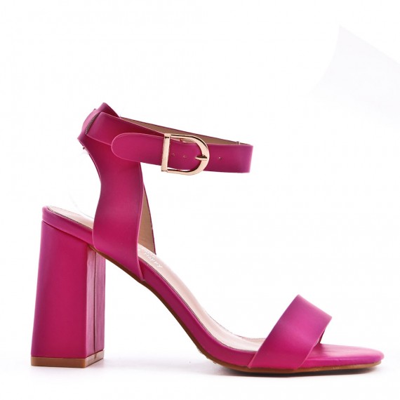 Faux leather heeled sandal