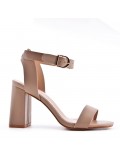 Faux leather heeled sandal