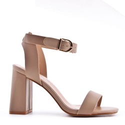 Faux leather heeled sandal