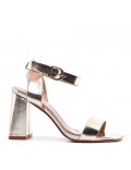 Faux leather heeled sandal