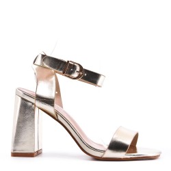 Faux leather heeled sandal