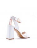 Faux leather heeled sandal