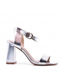 Faux leather heeled sandal