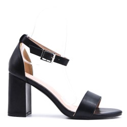 Faux leather heeled sandal