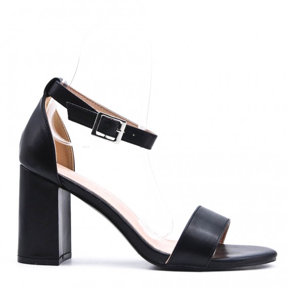 Faux leather heeled sandal