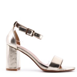 Faux leather heeled sandal