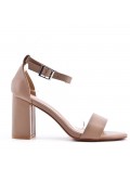 Faux leather heeled sandal